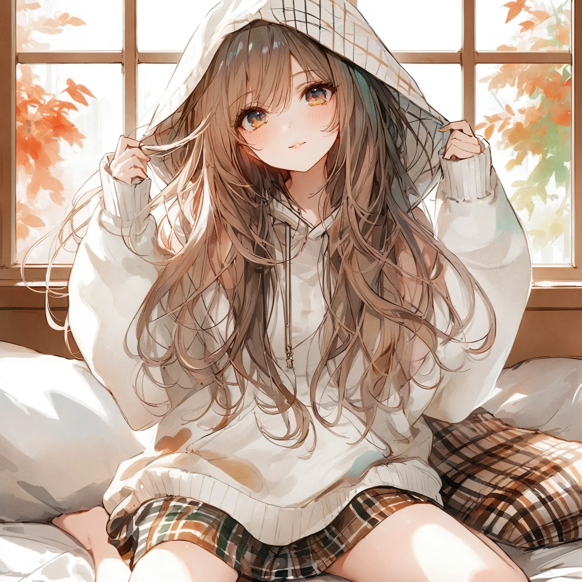 Official art using high-quality hand-drawn watercolor sketch techniques. (best quality,4k,8k,highres,masterpiece:1.2),ultra-detailed,beautiful detailed eyes,A girl with beautiful eyes, everyone, beautiful anime girl, cute anime girl, smooth anime art, anime style, elegant colors, soft lighting, delicate beautiful eyes, very coquettish, (beautiful large breast:1.2), (correct hands:1.2),