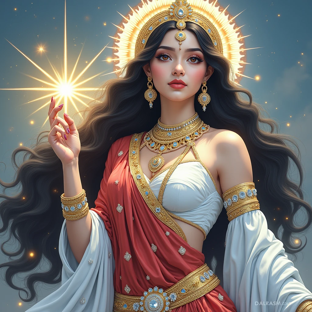 a beautiful indian priestess, full body, looking at viewer, symmetric, eyes closed, slight smile, spirtual awakening, intricate details,
cosmic, ethereal, mystical, complicated environment, brush stokes, illuminating lights,
Greg Rutkowski, RHADS, Beeple, Makoto Shinkai, Lois van Baarle, Ilya Kuvshinov, Rossdraws, Tom Bagshaw, Alfonse Mucha,
masterpiece, ultra high res, high quality,
