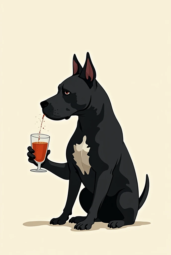 a daschund dog, in a tavern, music playing in the back ground. a bottle of tequila in the shot, day of the dead