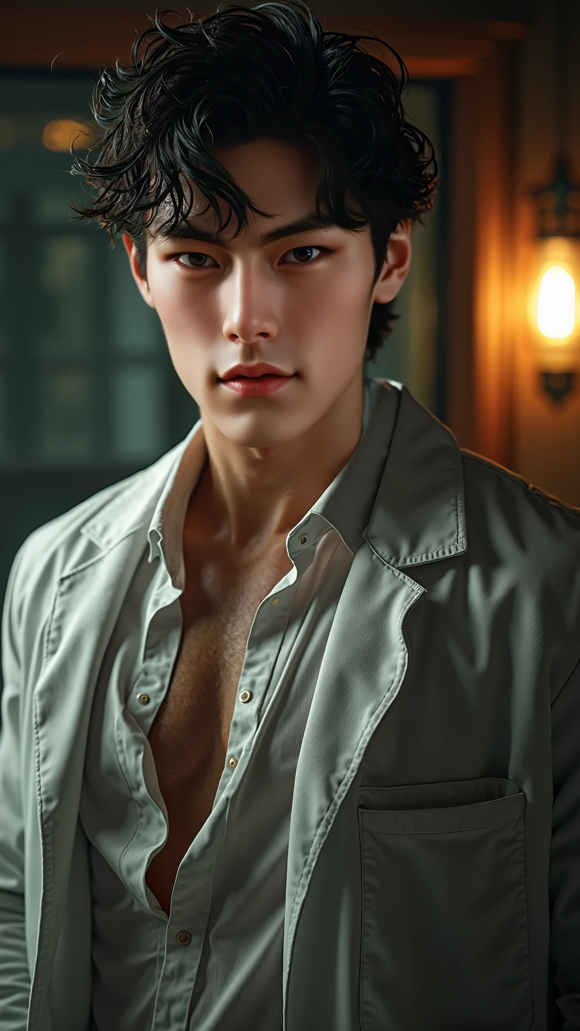 1 person, 美丽的眼睛和details on face, Masterpiece, best quality best, (model) Hot skin, Masterpiece, best quality, The most handsome man in the world......, perfect body, beautiful model, Attractive men bring beauty between the ages of 18-24......, evening sea, summer, tree , sky, strong, Handsome young man reveals his chest muscles, upper leg,White and clear all over)), (Focus Man), smile, very cute., Cool Poses, แสงที่beautifulงาม, figureถ่ายเต็มตัว, figureถ่ายเต็มตัว, Baby Face, figure, High and slender, figureร่างแน่น, draw , Baby Face, KHD, Skin color looks natural....., gentle light, which is very detailed, การถ่ายภาพof, Sensitive skin, real person, realistic, Lens, Mario Maurer, details on face, Maximum magnification, realistic exaggeration, movie light, long focus, Finely detailed lighting elements, Highly detailed, Highly detailed, การdrawภาพดิจิตอล, art station , concept art, Smooth focus, sharp, Enlightenment, Unreal5 engine, 8ก, art:Ross Tran、Greg Rutkowski and Alphonse mucha, 超KHD, 8ก, Exhibited for men only .8ก. Ultra HD, SLR camera, low beam, High quality, movie light grain, Fujimovie light XT3, fan, Version 2, totally naked, ((Genital disclosure)),((penis)),beautiful penis,Masterpiece,Very detailed CG unity 8k wallpaper..,เด็กชาย 1 person, beautiful, realistic, fog, fog_background, fog_ahead, branch, blue_hair, chairs, depth_of_field, flower, nose, realistic, alone, Just can't.'Didn't wear anything.., totally naked,หันหัวofคุณ,hairblue,