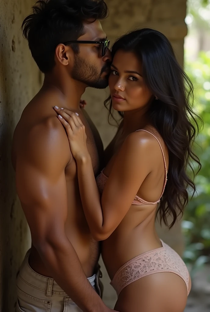 Hot Indian boyfriend pressing nude girlfriend ultra big boobs putting dick in ass