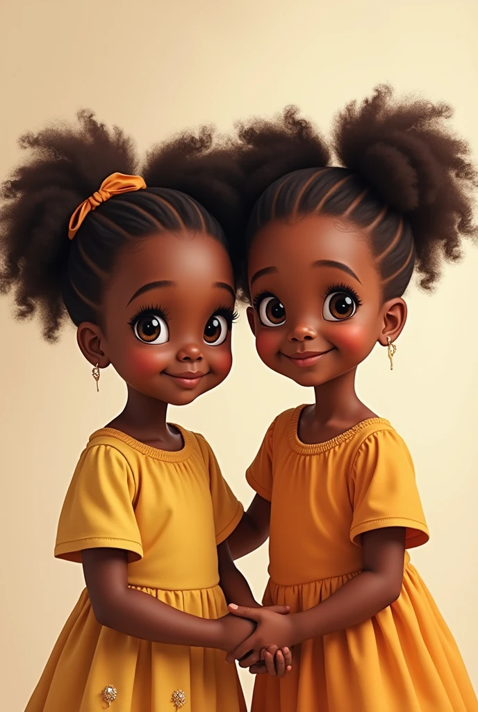 two black toddlers with very curly hair hug each other