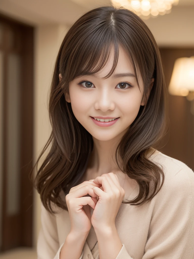 (Highly realistic photos, High resolution, Detailed face, Fine Eyes), ((Photographed in front of a white wall))、Japanese women, OL, Closed mouth smile, alone:1, Slim figure, Beautiful straight long hairstyle, Only one person is in the photo、nude、Completely naked、Photographed in natural light、Don't look at the camera、profile、Pink brown hair color、A tied up ponytail、Moles all over the body、Sitting on the floor、Childish, Big face, Closed mouth smile、Waist、The photo shows the body from the knees up、Stand on knees、Waist、Firm Abdomen、Rope Bondage、Armpit、Both hands above the head、Light Brown Hair