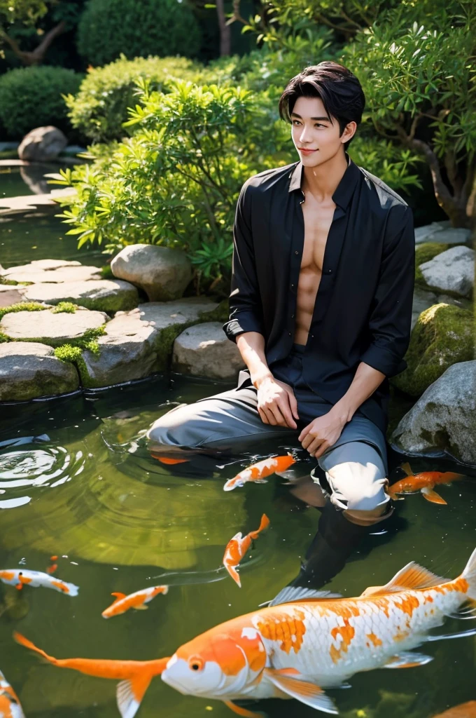 highres, realistic, full body, 2 asian men bathing together, handsome detailed faces, beautiful detailed eyes, detailed lips, gentle expressions, nude, penis, relaxing atmosphere, warm steam, wooden bath tub, traditional Japanese onsen, hot mineral water, floral patterned yukata, simple towel, zen garden view, sunlight filtering through bamboo, serene ambiance, calming whispers, Japanese cherry blossom, soft splashing water, steaming hot springs, relaxed body posture, gentle conversation, steam rising from the water, tranquil moment, deep relaxation, harmony of the body and mind, bathing ritual, rejuvenation, cultural experience,Japanese hospitality