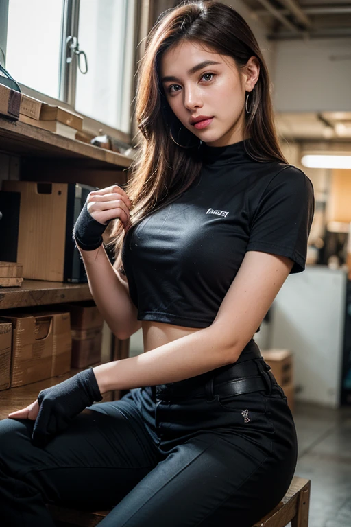 ((Realistic lighting、beste Quality、8K、Master Masterpiece:1.3))、Clear focus:1.2、a 1 girl、Perfect Body Beauty:1.4、Slim abs:1.1、s whole body、((darkbrown hair、a large breast:1.3))、(Acceleration:1.4)、(al fresco、Night:1.1)、View of Waikiki Beach、Slender face、Fine eyes、Double eyelidd、poses of fashion models、Floating hair、T‐shirt、Pendants、