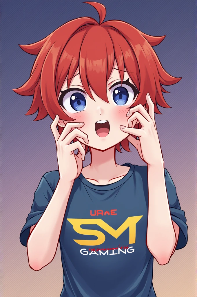 Nishikino maki, love live, (masterpiece:1.2), best quality, perfect anatomy, extremely detailed, cute girl, shiny skin, light smile, solo, lovely big eyes, cute eyes, (violet eyes:1.4), (red scarlet hair:1.4), sport top piece, sport shirt, sport shorts, school, running track, looking at viewer, character focus, evil smile, running pose, show stomach,