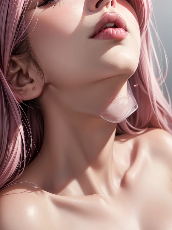 best quality, ultra high res, (photorealistic:1.4), (detailed beautiful girl:1.4), (medium breasts:0.8), looking_at_viewer, Detailed facial details, beautiful detailed eyes,pink hair, blue eyes, slender, haunting smile, (makeup:0.3), red lips, highly detait, body, (((fullbody))),(nsfw),((((perfect body))))