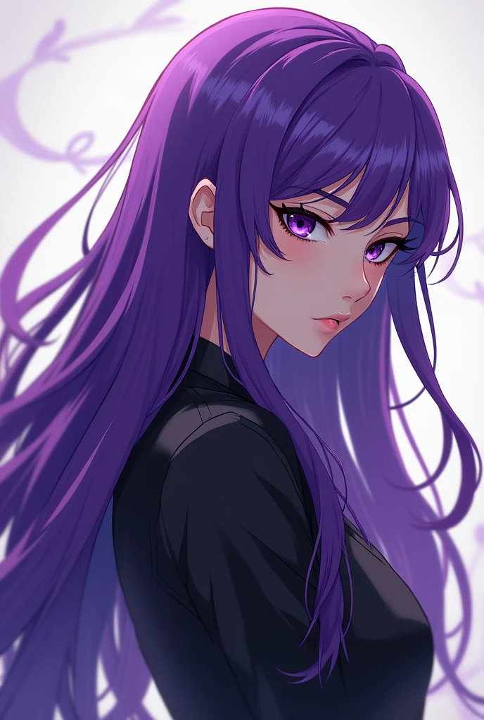 Perfect human body、One lady、Surrounded by flowers、She is wearing a high school uniform、Purple hair、Laugh quietly、cute little、Light in the eyes、closest to the profile
