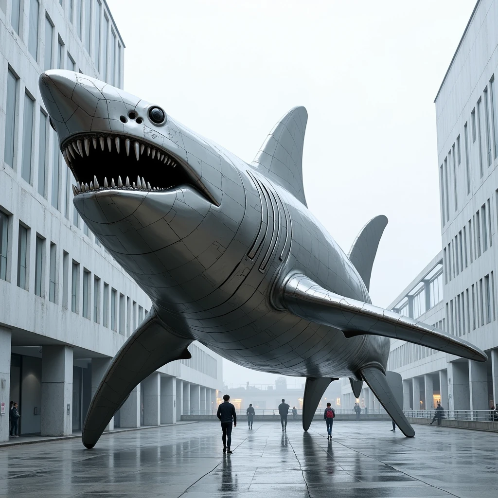 ral-cnvctncrnts sculpture of shark, in watered abandon town, ral-cnvctncrnts sculpture of shark, in watered abandon town, modern contemporary very beautiful futuristic lovely pretty glossy translucent colorful intricate detailed magical glowing rich deep complex artistic color, incredible delicate fine detail, highly merged, symmetry, great composition, cinematic dramatic atmosphere, professional surreal spectacular magnificent, calm dynamic grand perfect, marvelous creative, fascinating, wonderful, cute, decorative