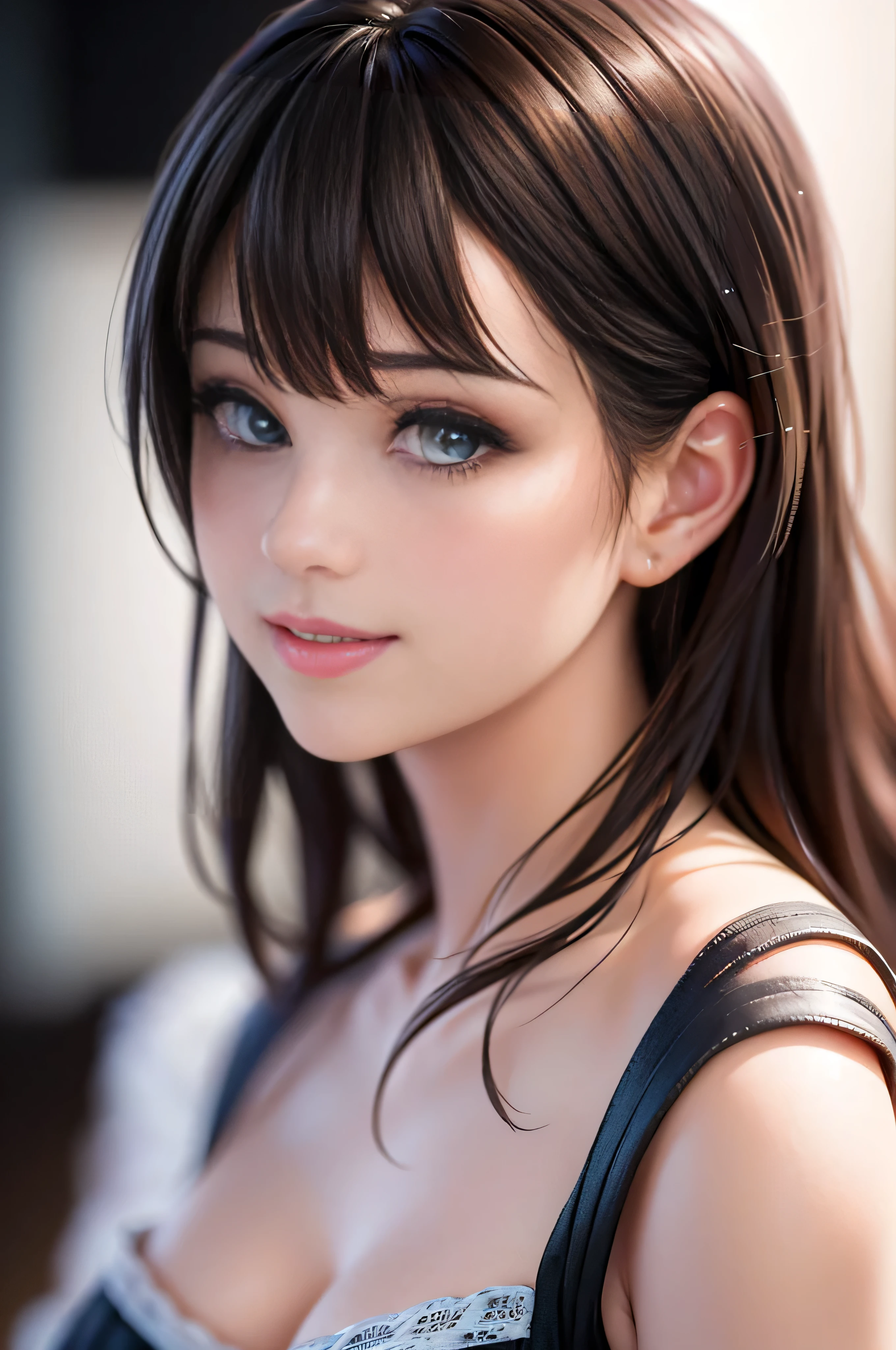 Baby Face, (photoRealistic:1.8), (masterpiece, Side light, Exquisite beautiful eyes: 1.5), masterpiece*Portraiture, Realistic, 3D Face, (Cute Face),Front view: 1.6、 (glowing brown eyes:1.2),Plump face:1.5,(We say:1.5)、(Captivating smile:1.2),Rosy Mouth,Because I'm Slim,Abdominal muscles, Shiny Hair, Glowing Skin: 1.5、Medium chest,Cleavage、alone,(stand)、(School Swimsuit)、(Character Focus:1.5、Portraiture:1.5、Upper Body),Poolside,