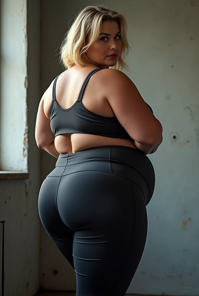 A closeup of a beautiful woman in tight pants and top, thick thieves, thicc, traje apertado, grosso, Back from Toned, Derriere em forma, derriere em tons de forma, soft curvy shape, roupa apertada, ajuste apertado, usando roupas simples e apertadas, looking from behind, Forma de bumbum, Forma perfeita, big booty, view from behind