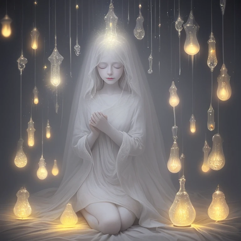 lights, ephemeral, pale, gentle, warm, comforting, healing, fantasy, sensation,