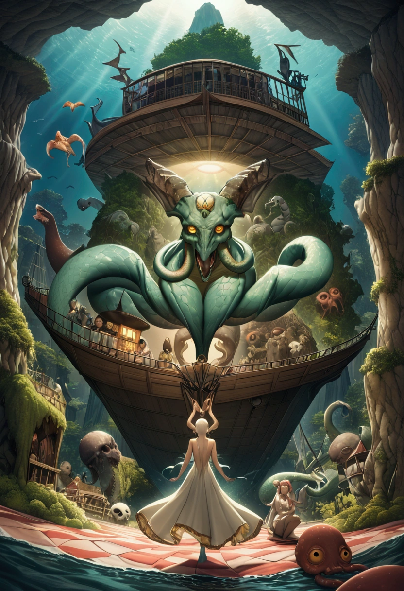 真实感,Super detail, ccurate, Best quality, Masterpiece, Super detail, High details, abyssal,terroral,Yellow,Swamp monsters,amarelo,MuCoi,Cthulhu,,Biochemical fish,Animal figures,Resident Evil,The body is covered with many fins,Scarred,Polluted seawater