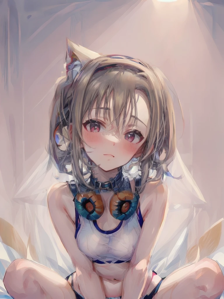 nsfw,uncensored,(super fine illustration,8K CG wallpaper,best quality,extremely detailed,ultra high res anime),1girl, solo,idolmaster, ((riina tada)), (yo, beautiful girl), (beautiful dark blue eyes),((((beautiful light brown hair)))), (short hair),(wet hair), (shiny hair) ,(headphones around neck:1.7),(wet skin), (pale orange skin),(shiny skin),(Calvin Klein sports bra,sports panty:1.5),(flat chests,small breasts), (steam),(scatter sweat),((out tongue)),(Kamimei),(feel good),(ecstacy Face),(summer beach house,sunset),(one eye closed),(Cum on body:1.9),((Cum on face:1.9)),((cum on hair:1.9)),((Cum in mouth:1.1)),(happy:1.5),(sex,cowgirl),(((multiple boys:1.9, peeing on a girl,multiple penises:1.9, gangbang,facial, cum on body, multiple penises, gangbang,holding penis))),(open pussy:1.3),(ecstasy torogao, saliva trail, nose blush),(spoken heart:1.5),(peace sign:1.5),(ahegao:1.5),(bloom:1.3),(look at camera:1.2),(bitch:1.3),(Commemorative photo:1.5),(happy:1.5,love:1.5),
