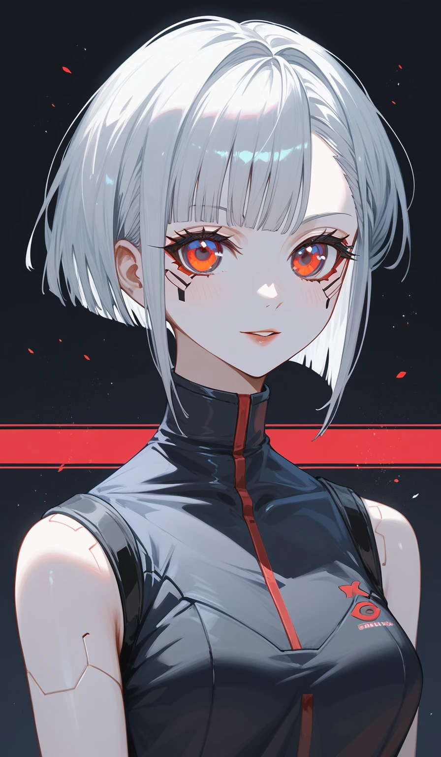 score_9, score_8_up, score_7_up, source_anime BREAK 1girl, <lora:drake-nikke-richy-v1_pdxl:1> looking at viewer, solo, standing, outdoors, drakedef, short hair, white hair, red eyes, earrings, hair ornament, black leotard
