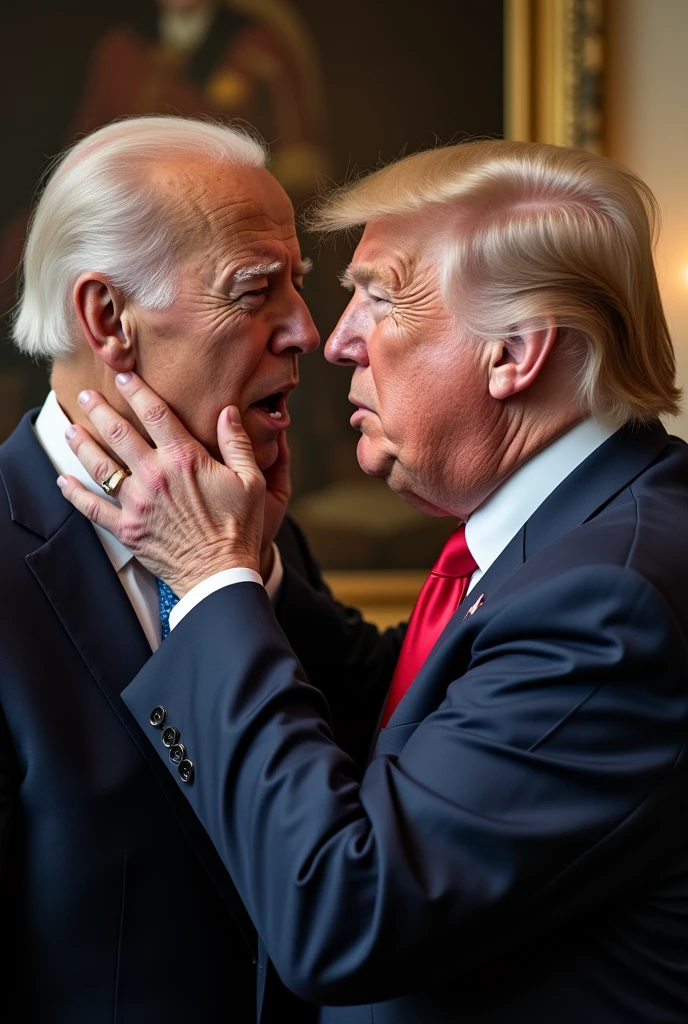Netanyahu and Biden are naked and kissing each other