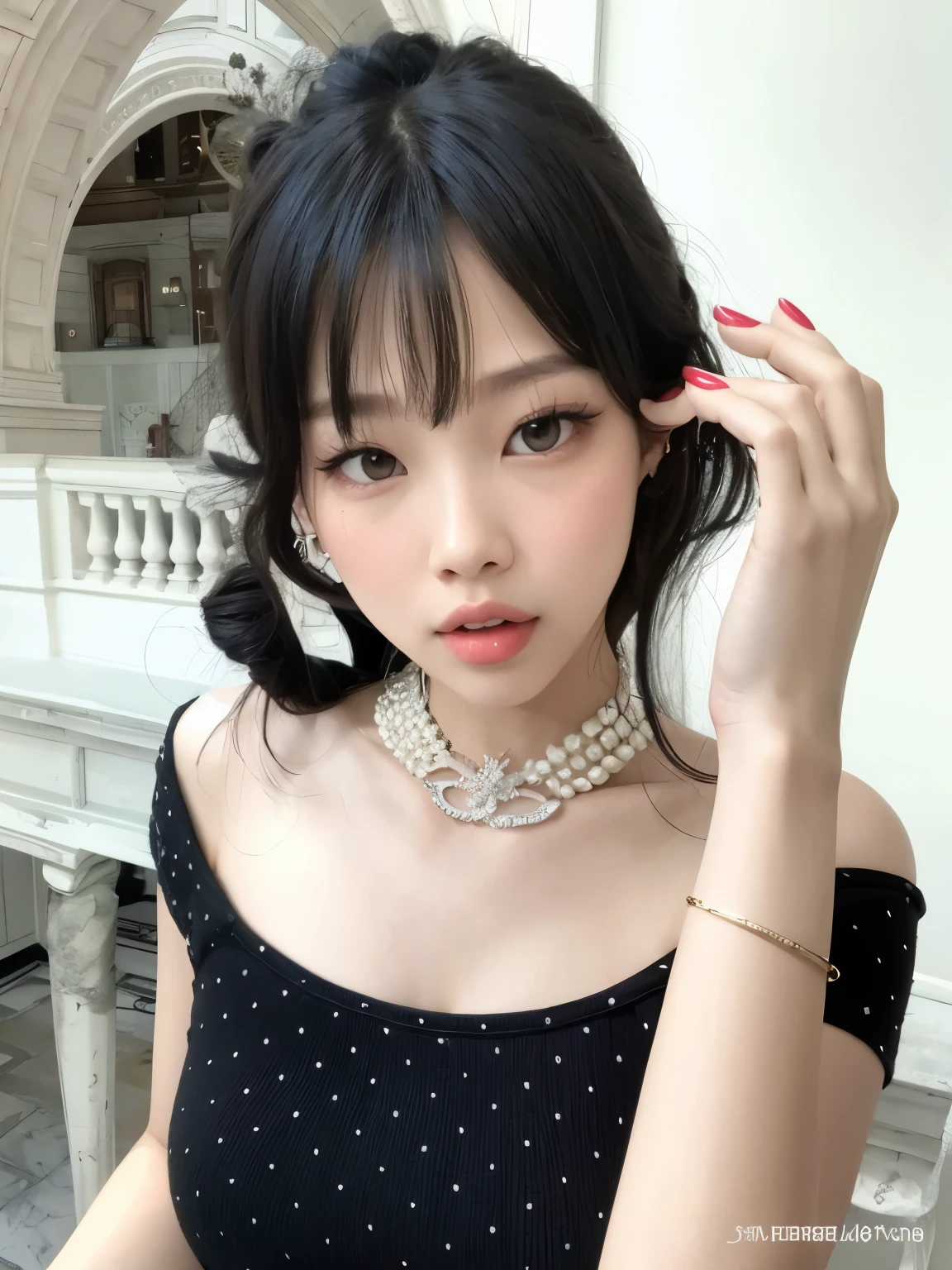 Long Hair, Looking at viewer, 
Black Hair, no necklace, enhance skin, big boobs, no necklace
