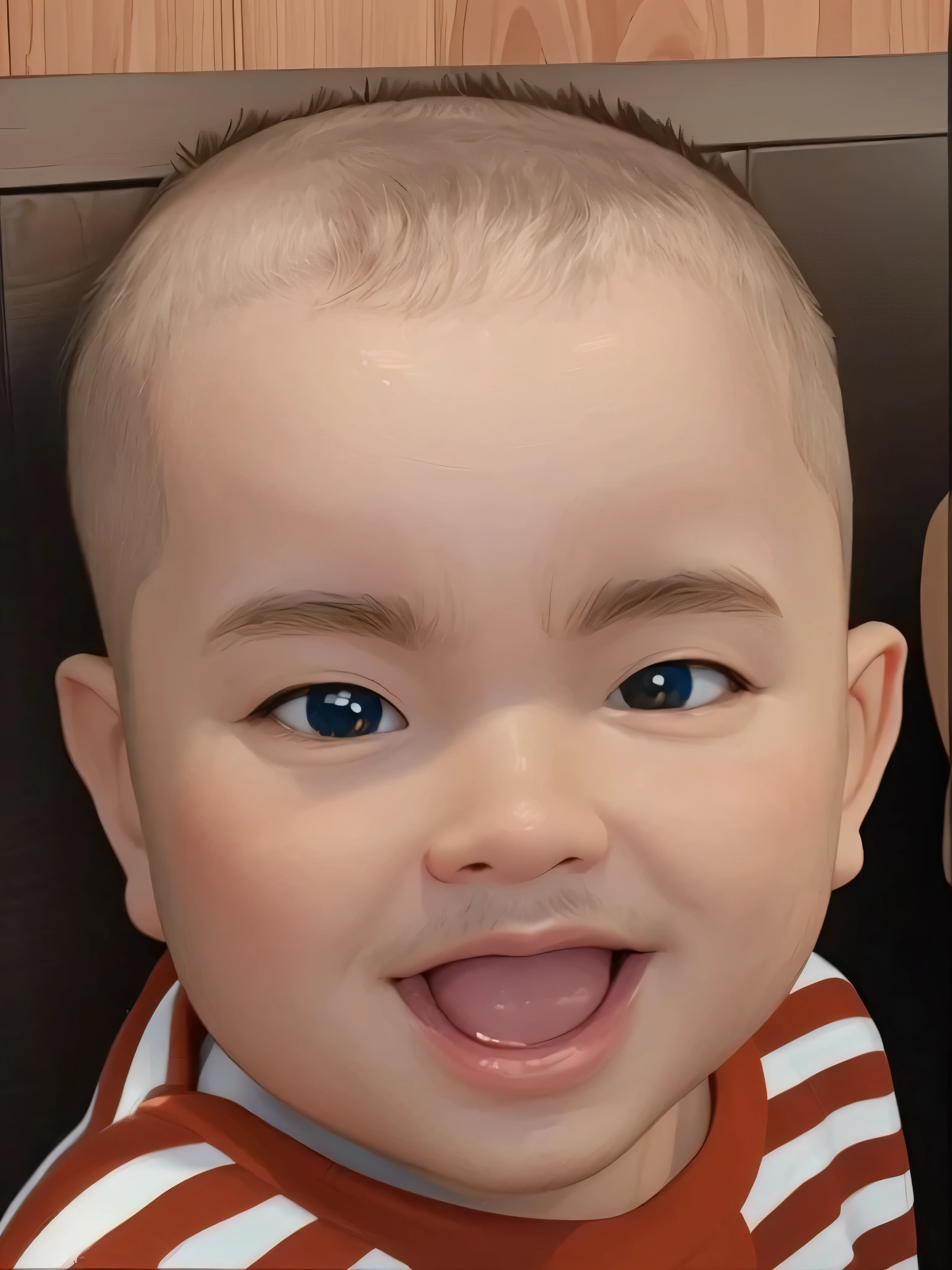 4--old An baby boyppy,
laughing, big eyes, black eyes, Pixar style, Disney
style, exquisite 3D rendering. 4K.
