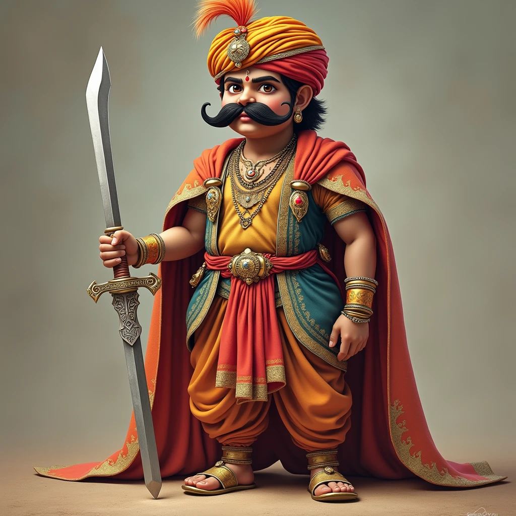 japanese dwarf paladin in ghana african folk outfit, vector graphics, strong contours