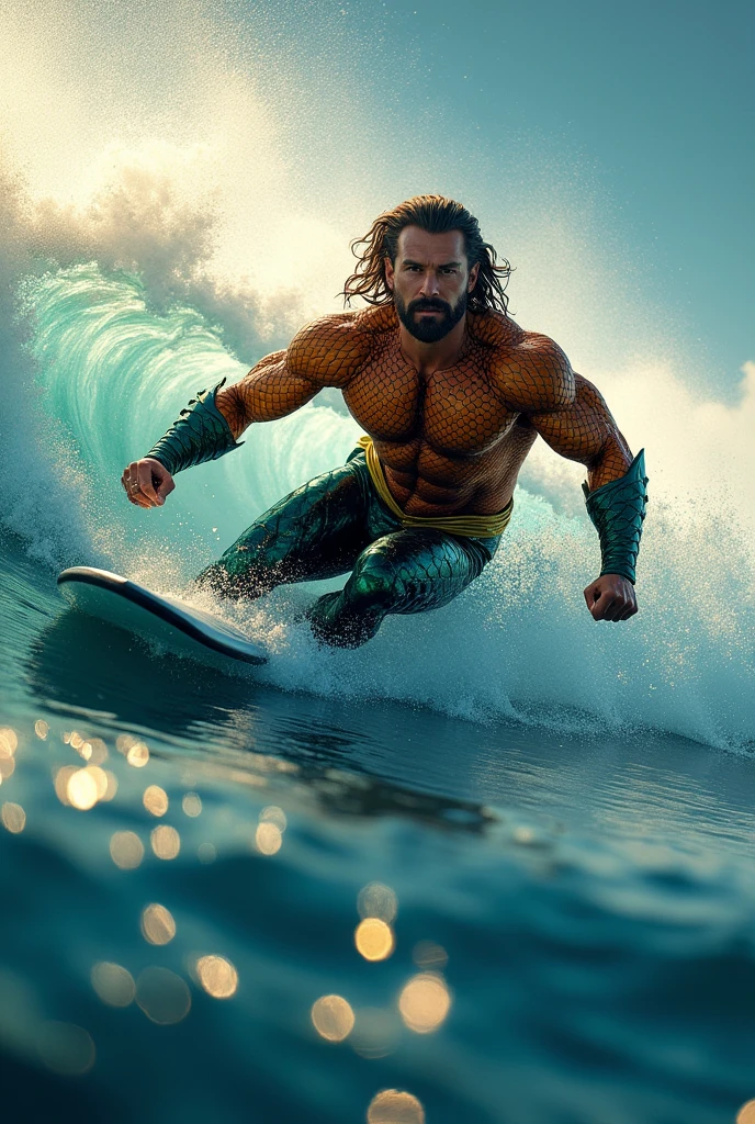 Two muscle male mermaids, two persons, merman, muscles, two male bodybuilder, blue mermaid tails, short beard, black hair, jumping from water, water twister, rocks, wallpaper