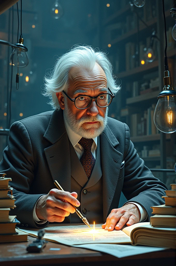 Prompt generation:
A young Einstein surrounded by mathematical formulas in a laboratory (best quality, ultra-detailed:1.2), realistic, vivid colors, portraits, fluorescent lighting, vintage aesthetics, blackboard background, natural sunlight, fine brushstrokes, scientific accuracy, genius inspiration, intellectual atmosphere, cinematic composition, sublime elegance.