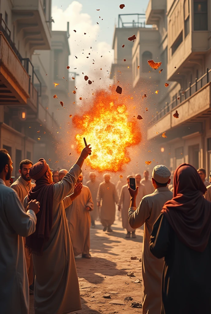 Arub Exploding The phone explodes in the hands of the Arabs - SeaArt AI