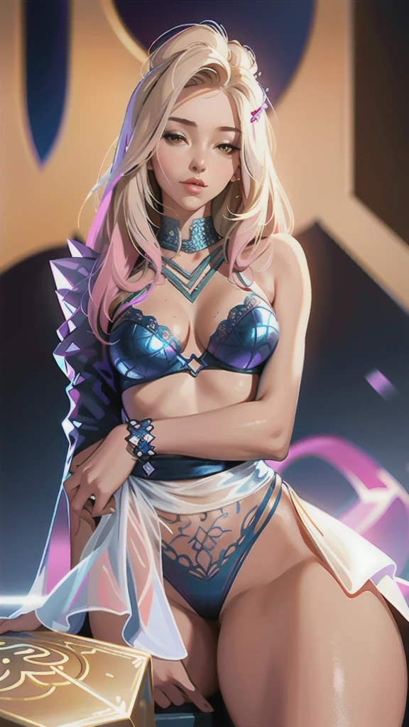high resolution, realistic style, vibrant colors, fantasy background, magical glowing effects, dynamic posing, fierce expression, intense action, mysterious atmosphere, cinematic lighting, ethereal beauty.