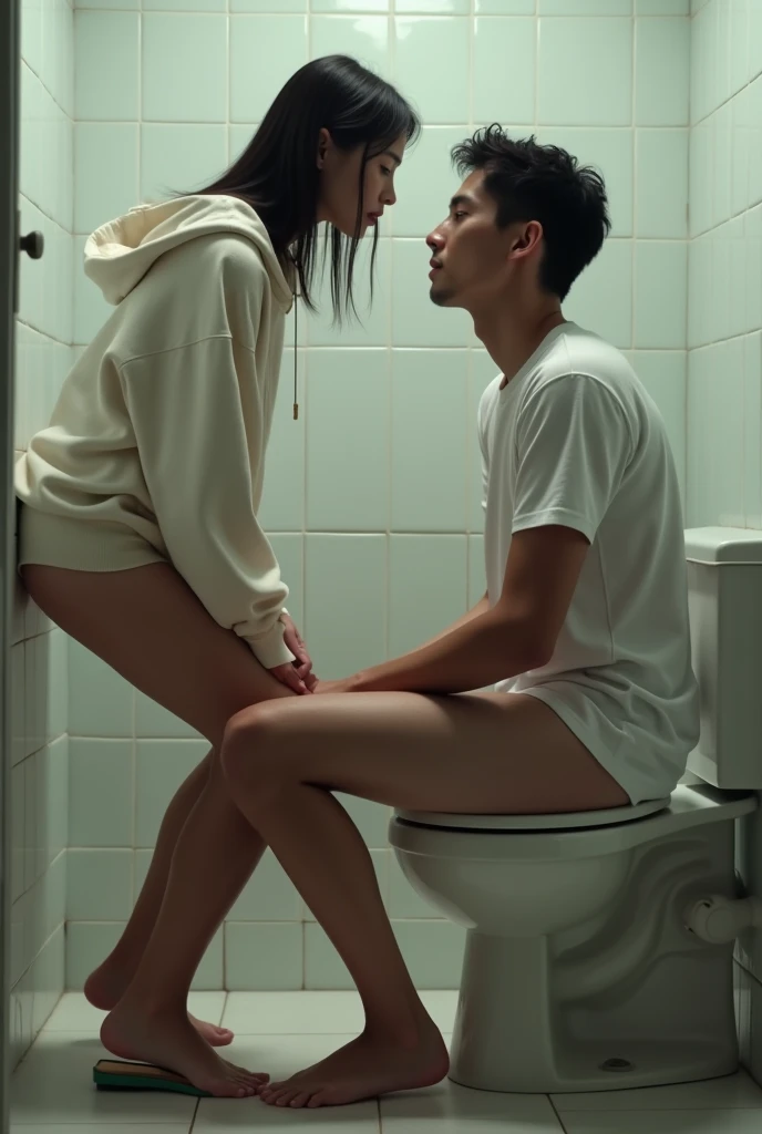 pantyhose toilet Handjob