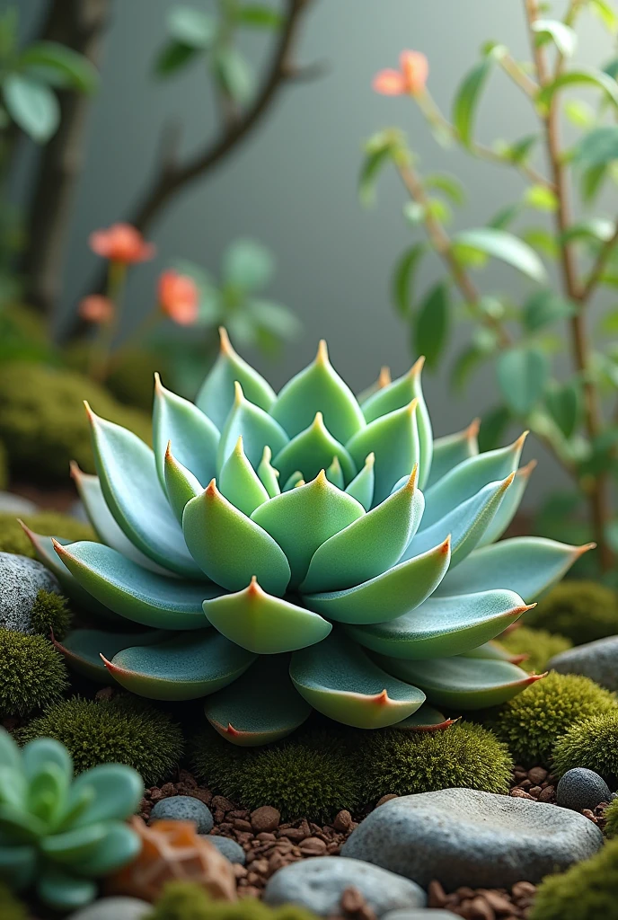 Beautiful succulent with a soft background that is attractive to the eye.
