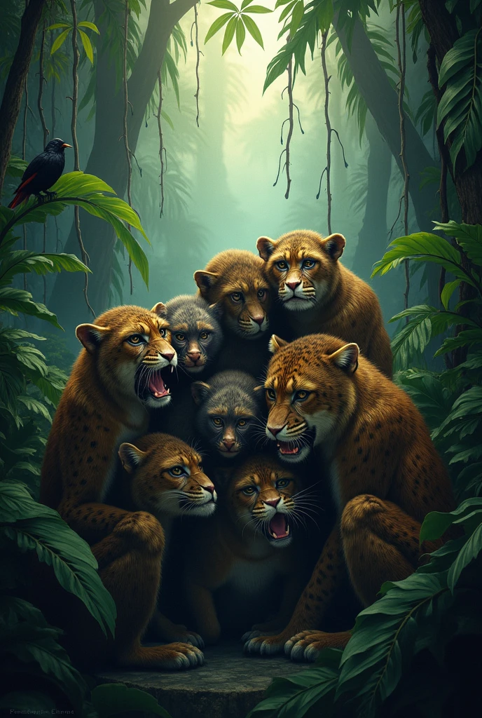 A set of Brazilian animals in extinction
