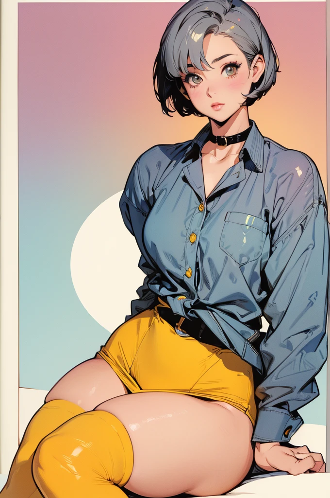 short-cut、small tits、undergarment、