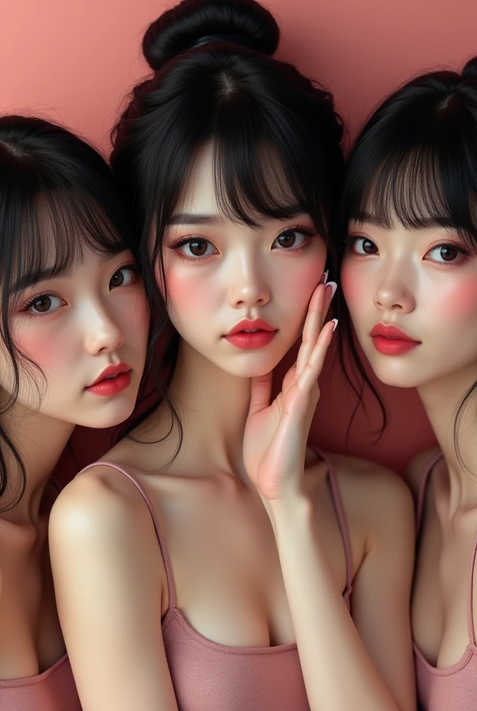 arafed image of a woman holding a fan in front of a body of water, a picture inspired by Ma Yuanyu, tumblr, realism, xintong chen, young cute wan asian face, south east asian with round face, with round face, young adorable korean face, a cute young woman, ruan jia beautiful!, jinyoung shin, a young asian woman