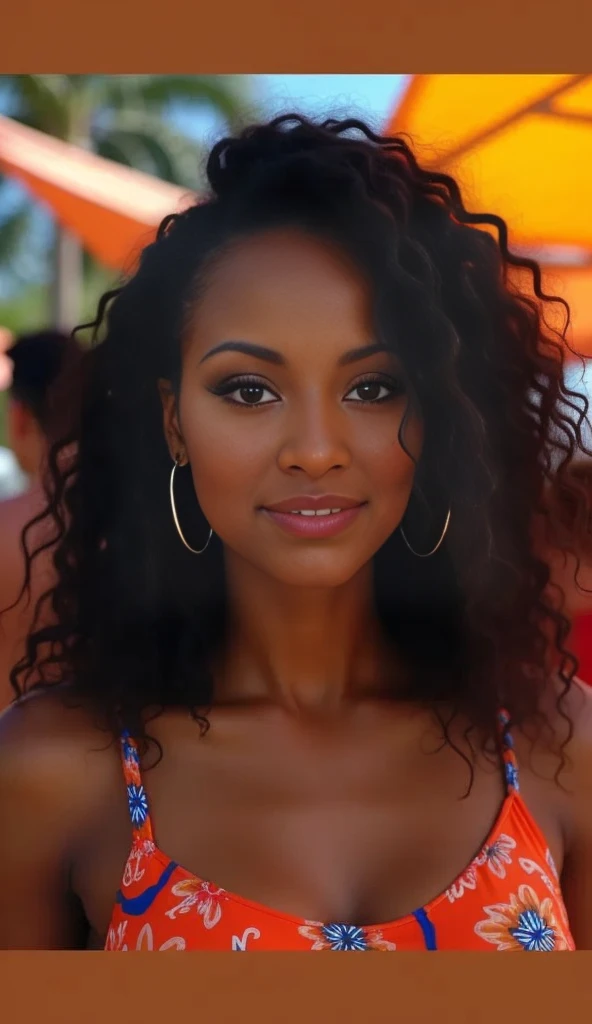 (sharp focus:1.2), photo, attractive laurenmcclain, (beautiful face:1.1), detailed eyes, luscious lips, (cat eye makeup:0.85), (big smile:1.2), wearing (bikini:1.2) on a (beach:1.2). (moody lighting:1.2), depth of field, bokeh, 4K, HDR. by (James C. Christensen:1.2|Jeremy Lipking:1.1).