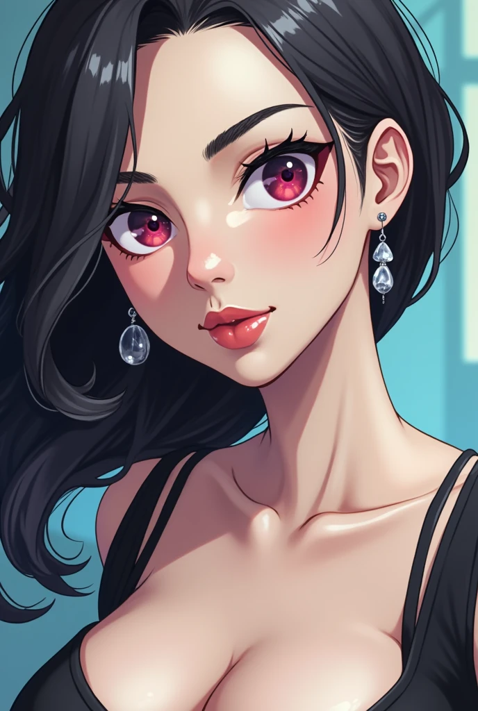 Amazing portrait of a woman who is 30 years old and an adult and a sexy woman with a beautiful face with lustful eyes gazing seductively and parted pink lips smiling as she blushed deeply with her black hair in a bun wearing a green satin shirt that is partially unbuttoned and falling off her shoulders exposing her creamy pale porcelain skin in a very dimly lit bedroom giving off an intimate vibe during night time with soft lighting showcasing her red lips and her beautiful face in detail and close up