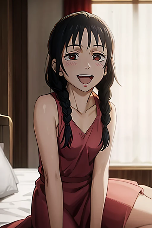 ((Best Quality)), ((masterpiece)), (be familiar with), Perfect Face, indoor, bedroom, Watching the audience,
One woman, Tennariko,
Open Mouth, Ecstatic expression, blush, smile,
Small breasts, Flat Chest, , , child, Girl,
Long Hair, Braids,
Leg spread,