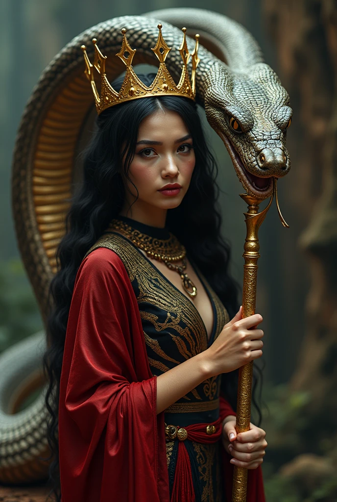 Queen in medieval dress riding a colored lizard, brown hair, tiara, brown eyes, slight smile, conceptual art, gothic art, cinematic lighting, Fujicolor, cinematic 4D rendering, rich 3D rendering, UHD, masterpiece, anatomically correct, textured leather, super detail, high detail, super textures, high quality, high resolution, 8k