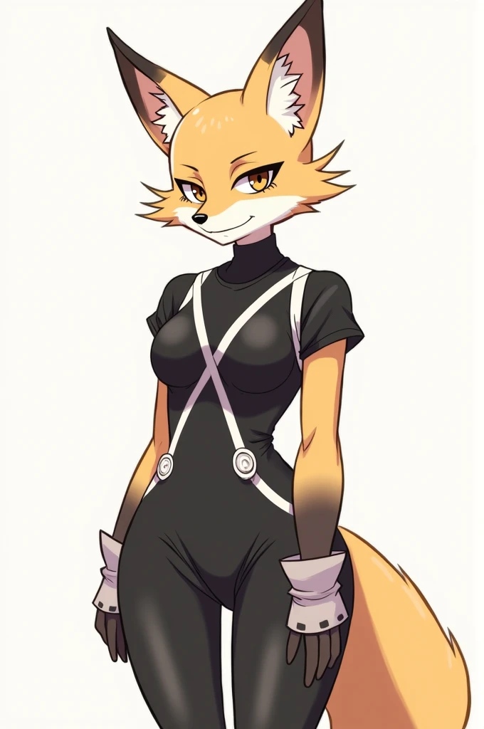 Original Character, (finely best quality illustration:1.1), (1girl, solo:1.1), (black short hair:1.1), (masterpiece, ultra high quality), (Blank background), (standing on two legs), (dog legs), (sneaking suit outfit), () (full body visible), (1girl), (solo), (female focus), (snake-dog hybrid girl), (Messy pixie cut with hair covering face), (big eyebrows), (angry eyes), (long furry and scaly tail) (Cute anime snake eyes), (limbless female body) Dog-Snake hybrid beastman, orange pupils, Black hair, Furry, (angry eyes), (furry and scaly body)