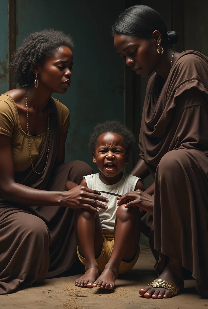 Une jeune fille noire de (18ans) a abobo en tenue( chemise blanche et jupe bleu) d’école ivoirienne triste et pleure parce que c’est parents refusent de la scolariser et sa maman assise à côté d’elle la console
Je veux voir la partie où la fille pleure 