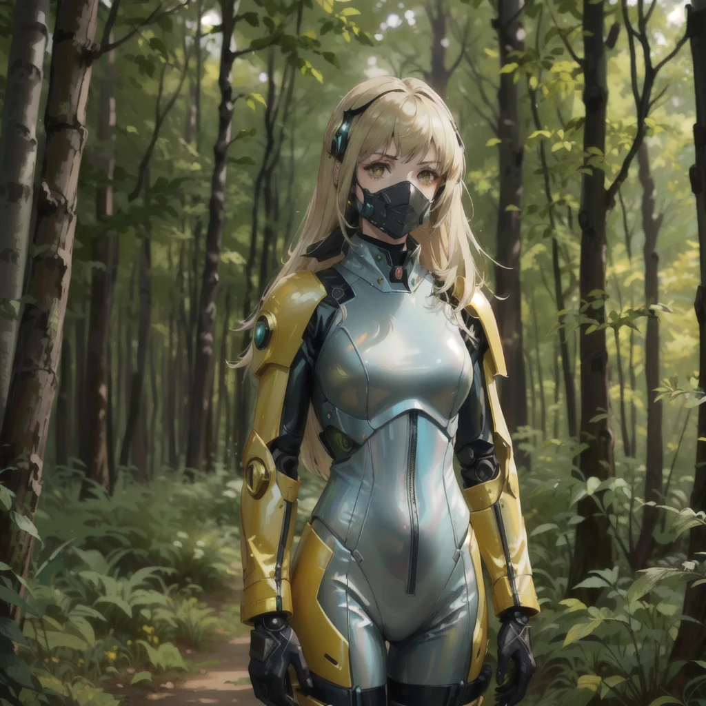 A female android being created in a hidden laboratory in the forest