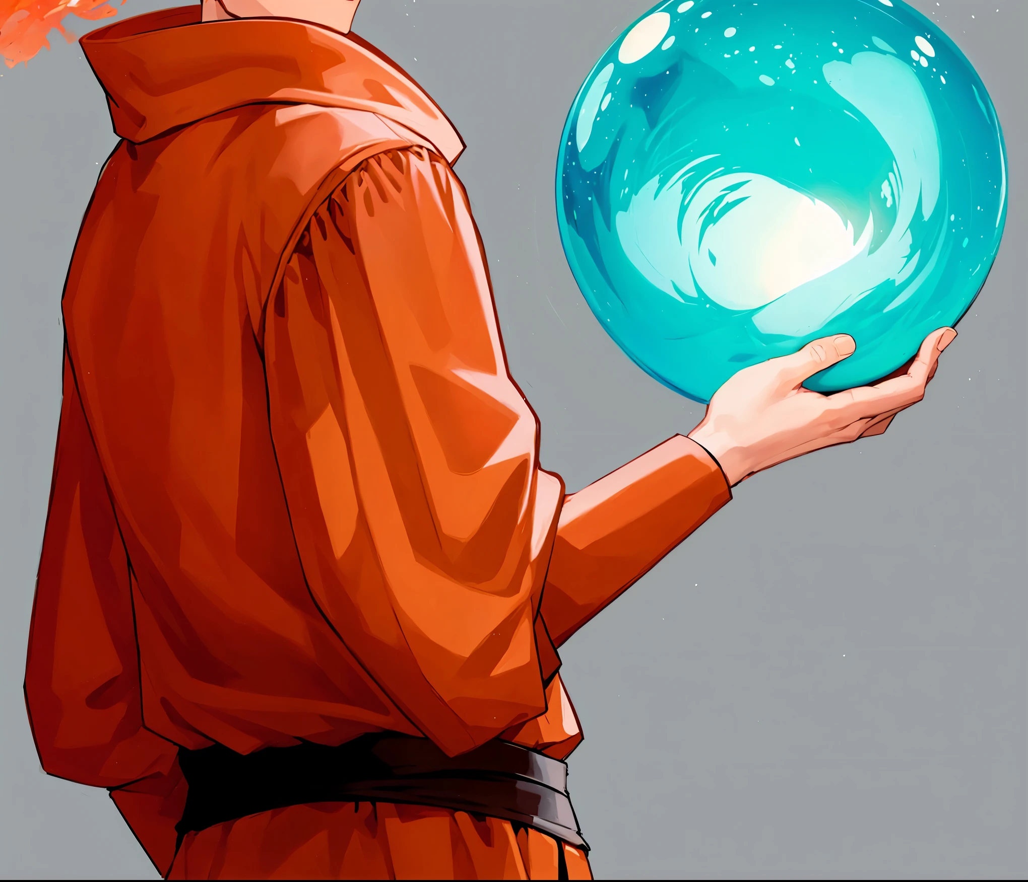 Instead of a blue orb, make it as an orb with the representation of a guy's soul. You can see the soul is terrified to be trapped into that orb.