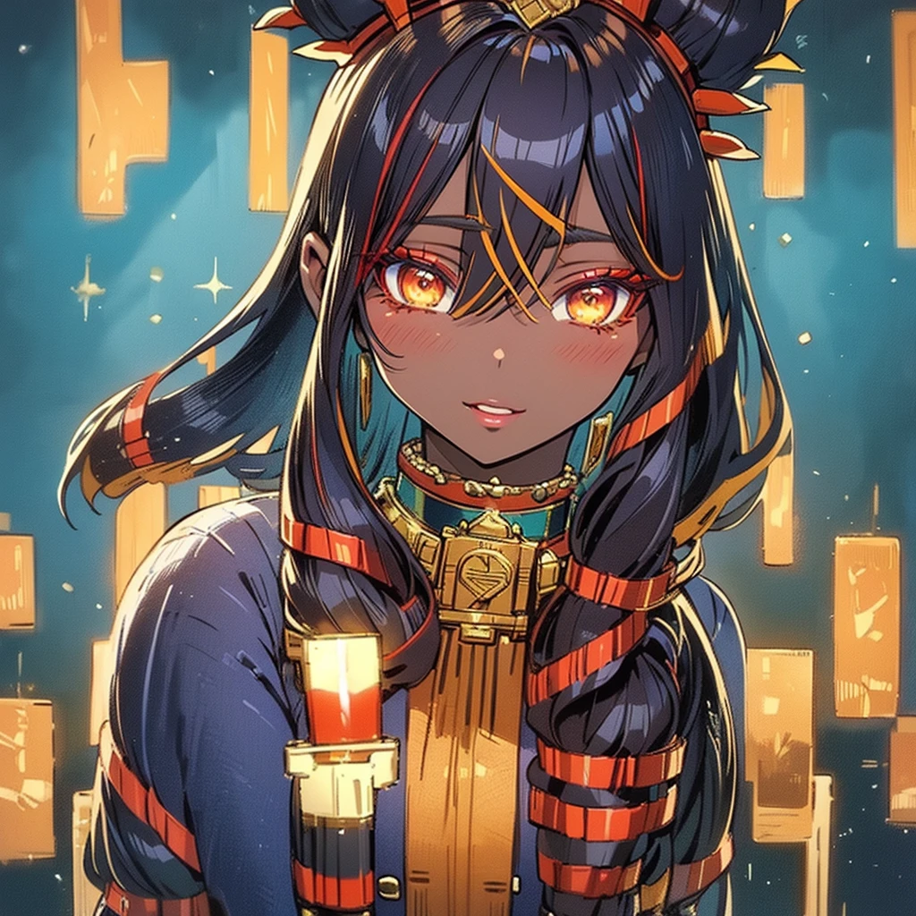 intricate detailed portrait of Xinyan, aztec girl, beautiful detailed eyes, beautiful detailed lips, extremely detailed face and features, long eyelashes, dark skin, turquoise jewelry, feathered headdress, golden details, intricate aztec patterns, warm lighting, cinematic, muted colors, masterpiece, best quality, 8k, highly detailed, photorealistic, concept art