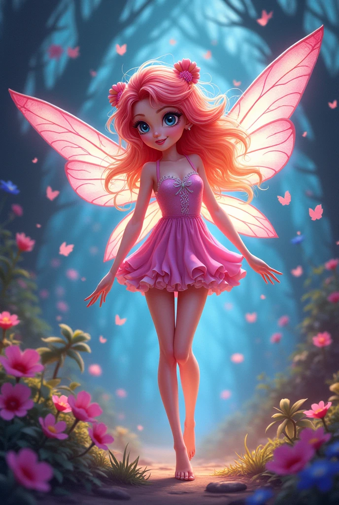 Phone wallpaper size, cartoon or anime lines, fairy, long hair, cute, friendly, charming and a little bit of astrology. Looking at it, it's a picture that heals the heart, with the sweetness of flowers in tones of pink and pastel colors. There is an emphasis on the view in the middle of the picture.