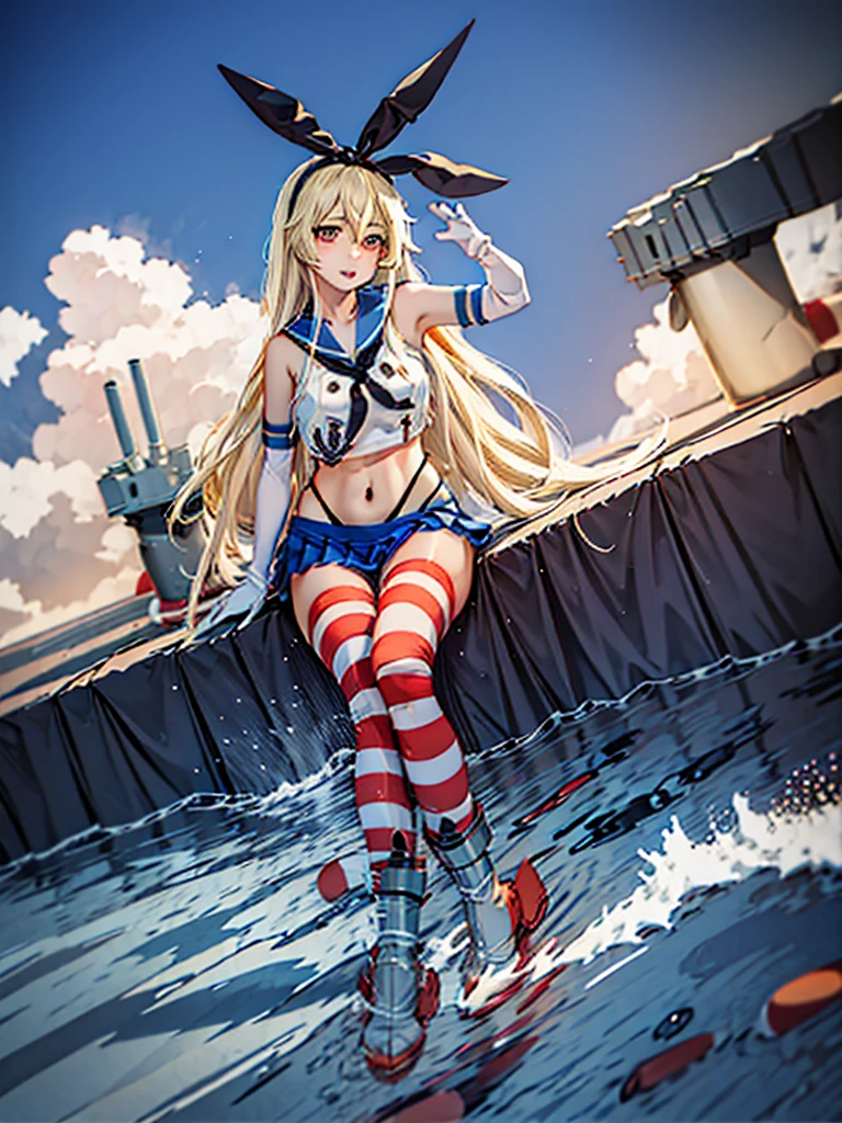  Kantai Collection Style, Attractive anime girl, Smooth anime CG art,Island Breeze,Big Breasts