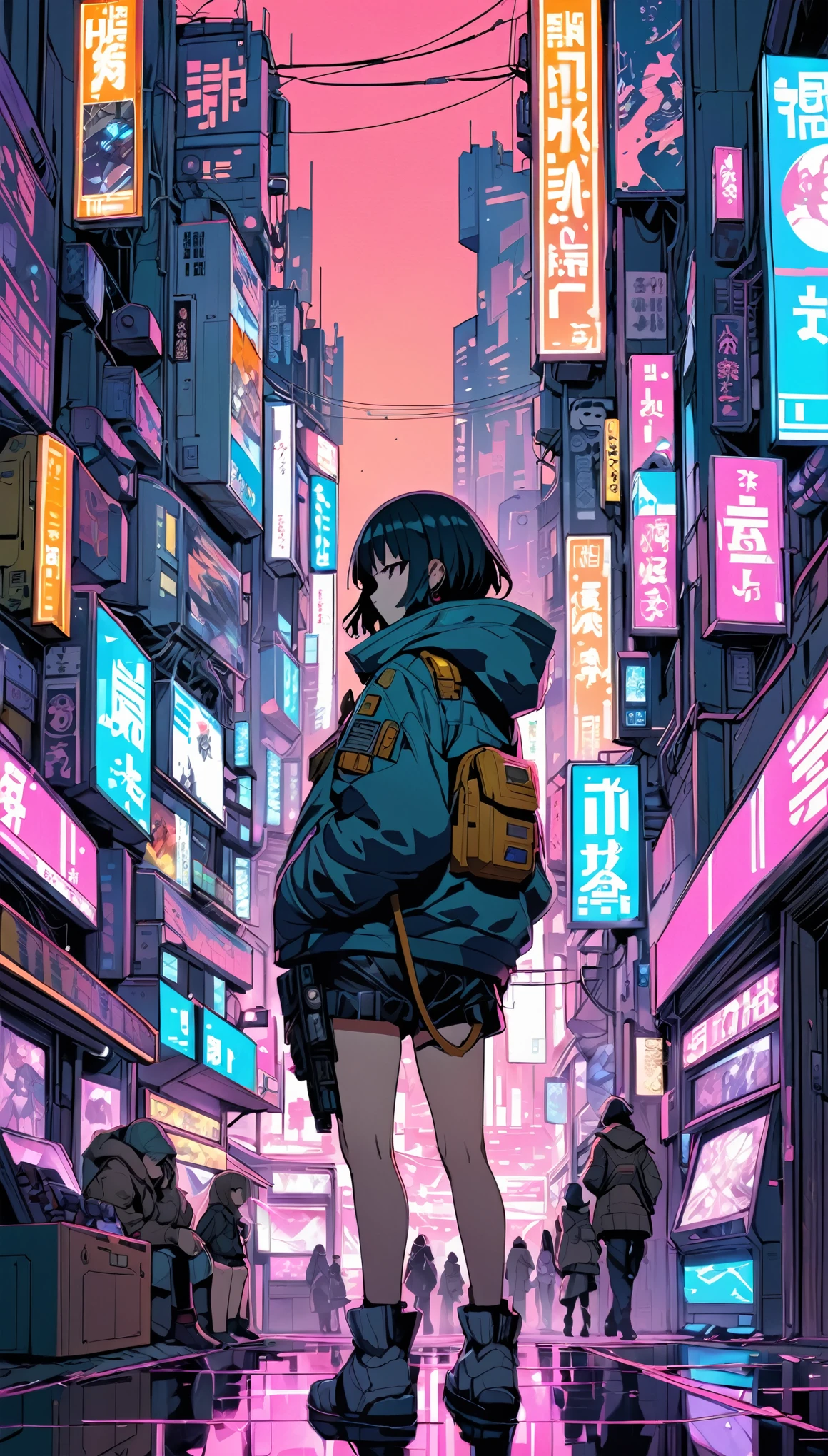 ((anime: 1.4, figure)), (masterpiece, Highest quality, Highest quality), (Very detailed, The absolute solution), ((16K, High resolution)) (Cyberpunk game world), ( anime: 1.4, figure)), (masterpiece, Highest quality, Highest quality), (Very detailed, The absolute solution). and {Lofi Art, Laurie Griesley's style, Makoto Shinkai's Style, anime Aesthetic}, break {(Produces images with over 40 million pixels of information and cinematic detail。Hot with Sony's slur).}dj,graffiti、Disco