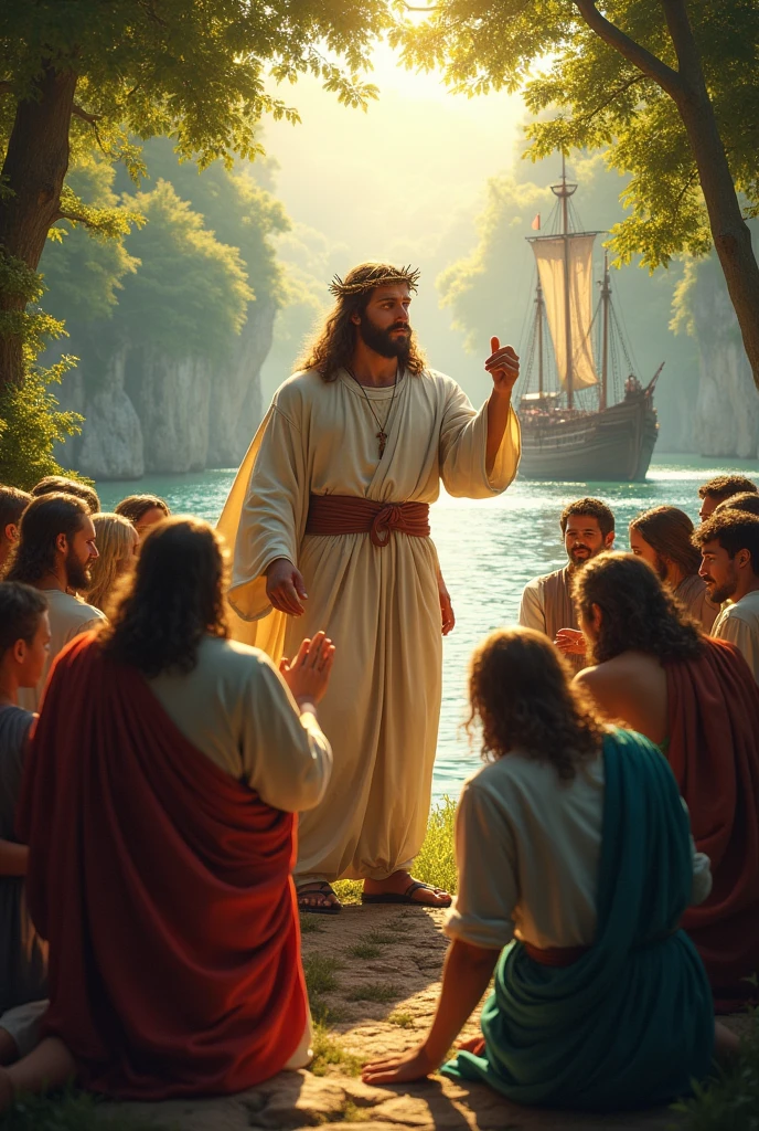 The Straw Hat Crew (one piece) adopting Jesus Christ