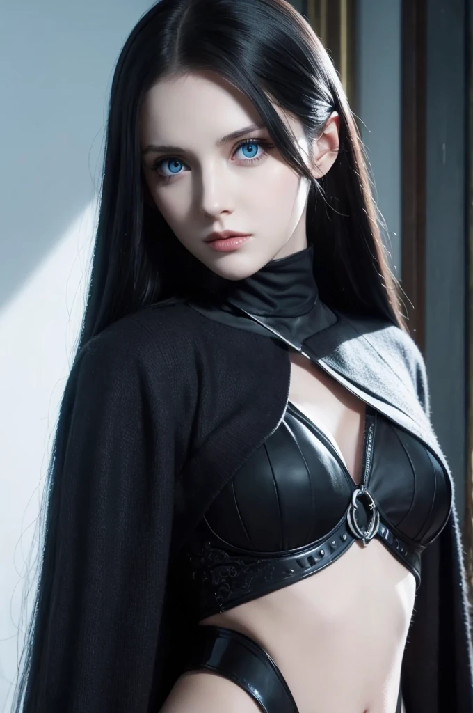 masterpiece, Ultra realistic, 16k, high quality, incredibly detailed, dream aesthetic, nightmare atmosphere, cinematic, work of art, (sharp focus: 1.5), (photorealistic: 1.3), featured (Beautiful girl), Nicki Minaj as goth girl in a movie scene, cinematic, detailed, 4k sharp focus, realistic, horror movie. scary. Tall and gorgeous, goth makeup. Seductive. Long pale-obsidian Messy hair, framing her pale, alabaster skin that seems to glow ethereally. Her attire is goth. Voluptuous form. Realistic eyes (evil eyes look), her eyes are like red orbs of intense of sinister light. A symmetrical face ::2 goth clothes + eclipse background + moon::1.5 ethereal illustration + trending on artstation + concept art + fantasy art + realistic cloth + fractals in the background, flowing hair --aspect 9:21 --uplight his otherworldly beauty. realistic skin texture, pale-white skin illuminated. realistic perfect shading. absurdres, realistic textures. solo, alone, 1girl. tall. looking at viewer. female muscular body, toned body, defined muscles. realistic natural breasts, cleavage. pantyhose, (a black) darkness queen dress adorned in gold (realistic texture). In Different positions at different angles. Night background. unbelievably real, best quality, Photorealistic.