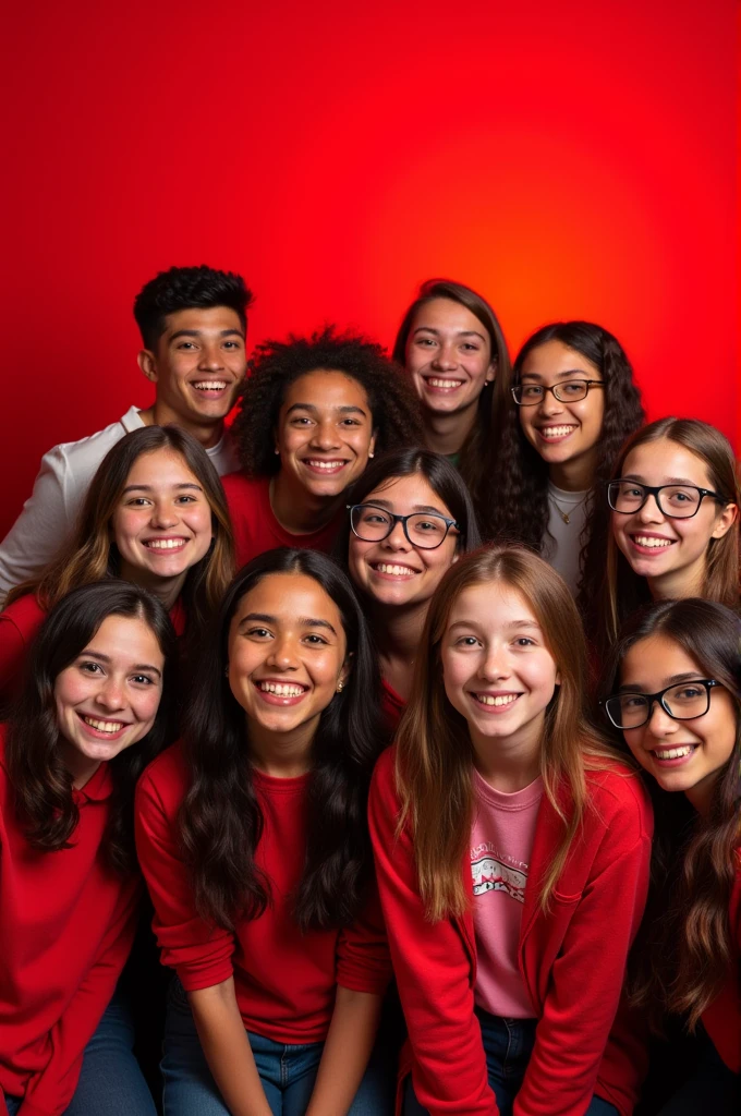twogirls,a girl with medium straight hair without bangs, brown with two blonde streaks, brown eyes, eyelashes, earrings, necklace, and headband, YouTube shirt,a girl with curly caramel hair without bangs wearing a headband, brown eyes, YouTube shirt