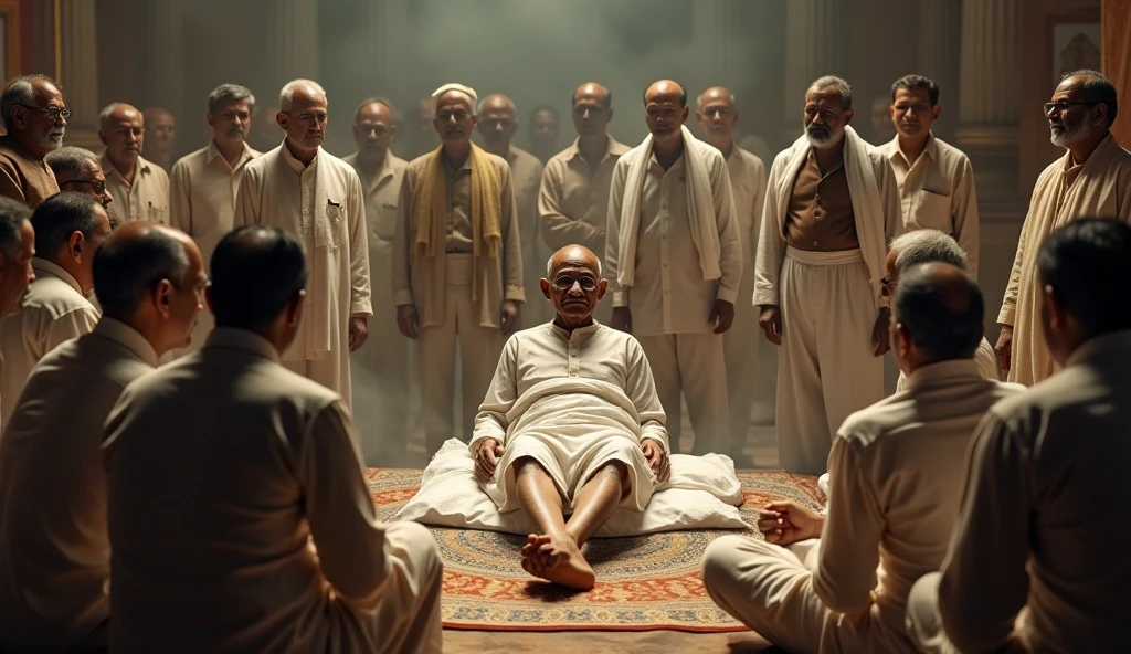 Mahatama Gandhi in parliament strck
