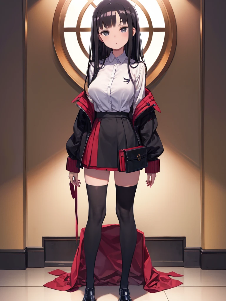 teens girl,whaite hair,Red eyes,quadratic element,AK47 in hand,Smile at you,army suit,Capable and dashing