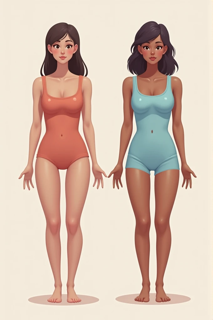 combine 6 common female body type shapes in one image: inverted triangle body type, hourglass body type, “pear” body type shape, rectangle body type shape, apple body type shape, inverted triangle body type shape,  body type shape. Diagram, black and white vector image, uhd, flat image